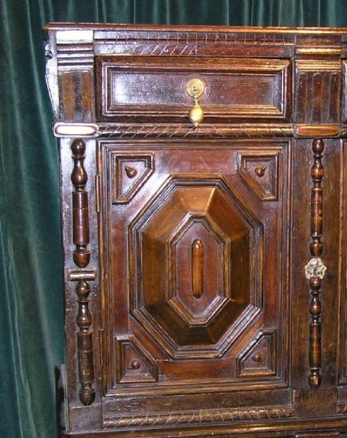 fig 1. Late 17th Cent Oak Cabinet on Stand